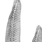 Set of Two Silver Aluminum Tall Feather Tabletop Sculptures