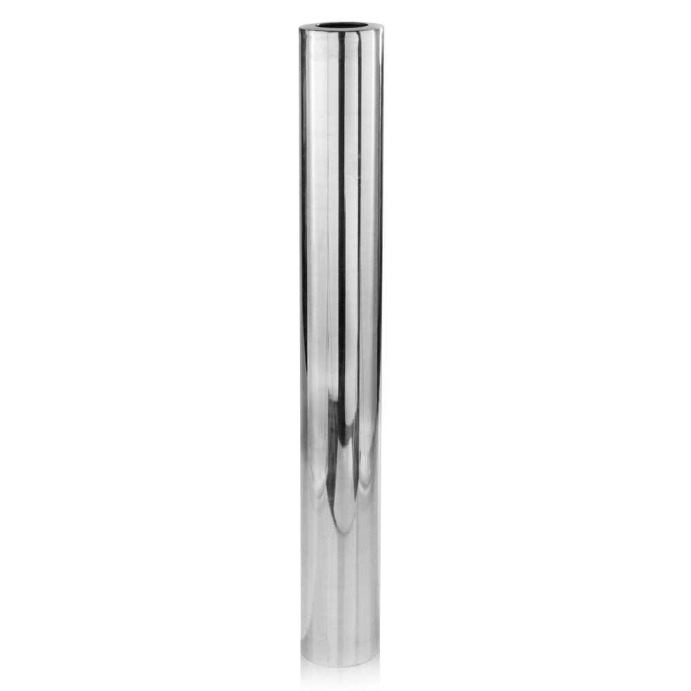 40" Silver Aluminum Cylindrical Floor Vase