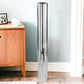 40" Silver Aluminum Cylindrical Floor Vase