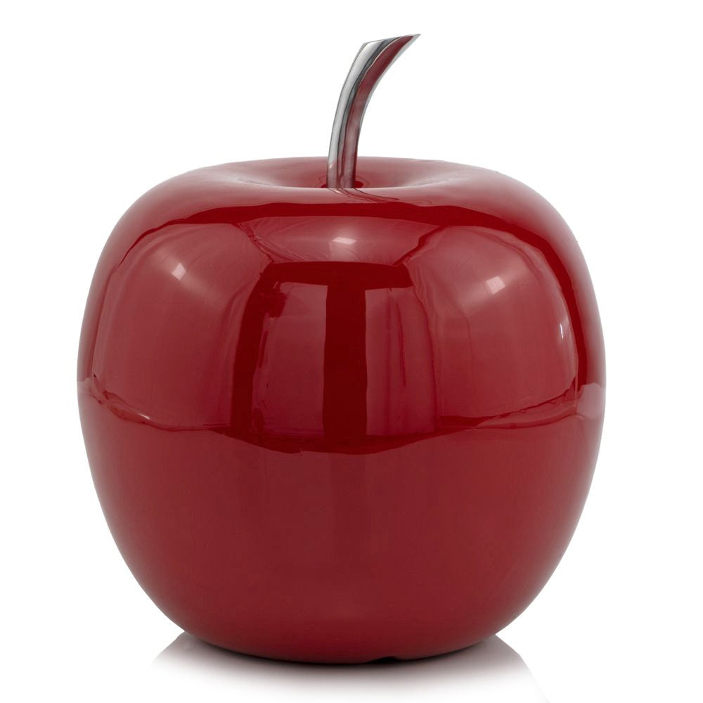11" Red and Silver Aluminum Decorative Apple