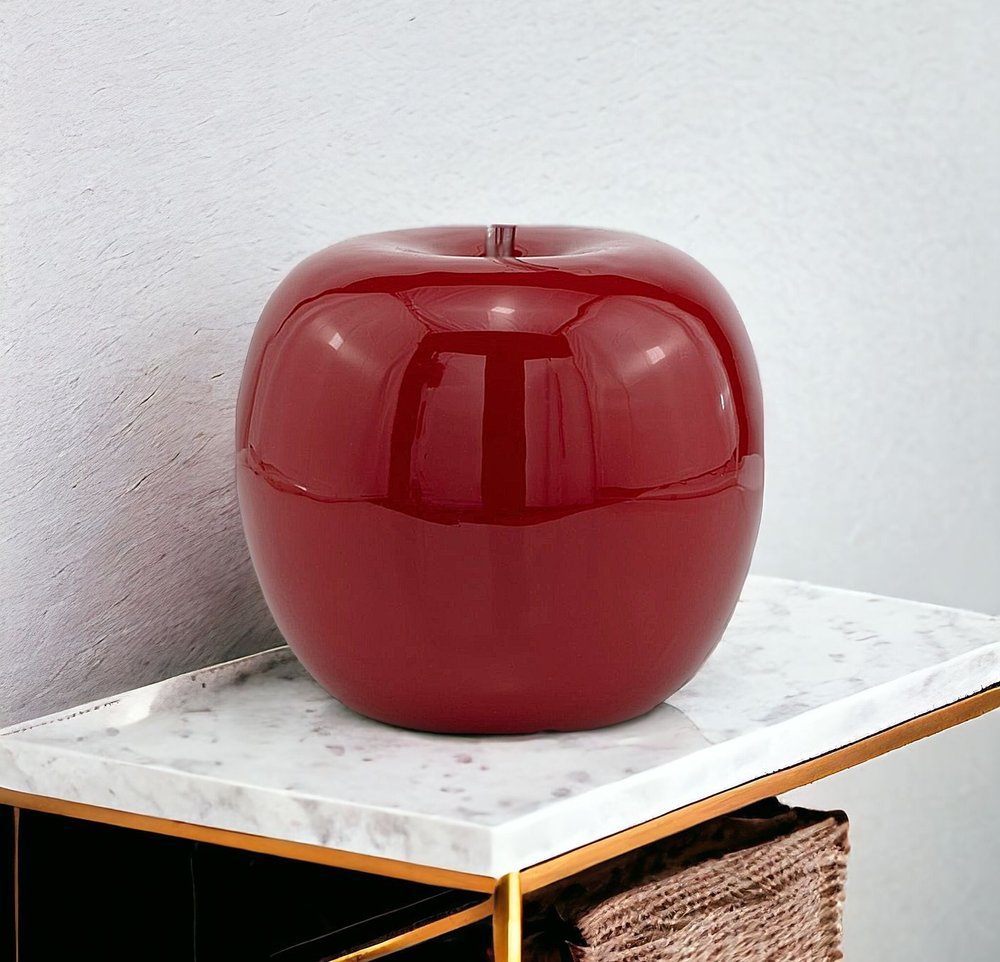 11" Red and Silver Aluminum Decorative Apple