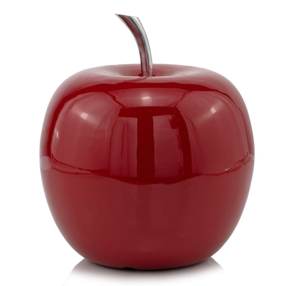 11" Red and Silver Aluminum Decorative Apple