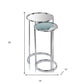 22" Silver Aluminum Round Mirrored End Table