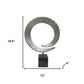 17" Black and Silver Marble and Aluminum Tabletop Sculpture