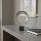 17" Black and Silver Marble and Aluminum Tabletop Sculpture