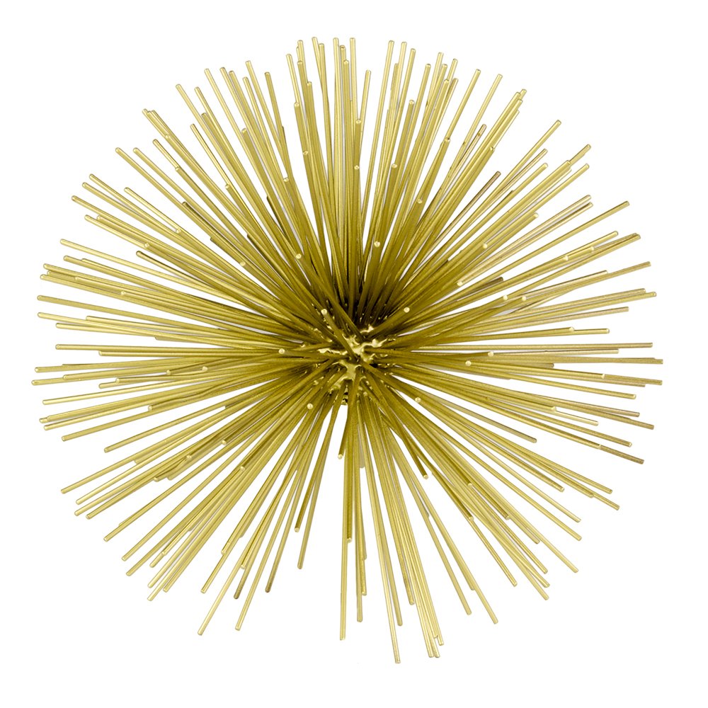 Set of Two White Iron Decorative Spiky Sphere Tabletop Sculpture