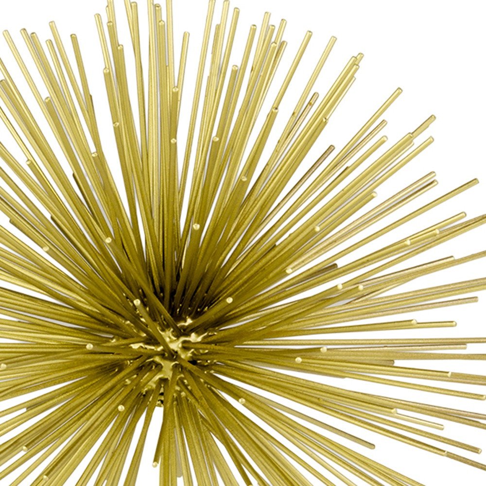 Set of Two White Iron Decorative Spiky Sphere Tabletop Sculpture