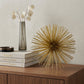 Set of Two White Iron Decorative Spiky Sphere Tabletop Sculpture