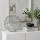 12" Silver Iron Decorative Orb Tabletop Sculpture
