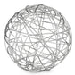 12" Silver Iron Decorative Orb Tabletop Sculpture