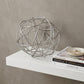 12" Silver Iron Decorative Orb Tabletop Sculpture