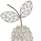 18" Silver Faux Crystal and Silver Decorative Pear Tabletop Sculpture