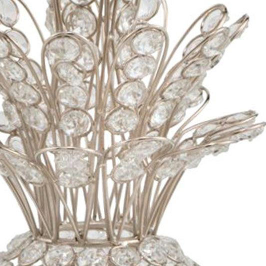 15" Silver Faux Crystal Decorative Pineapple
