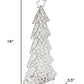 16" Glam Silver And Faux Crystals Christmas Tree Tabletop Sculpture