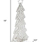 16" Glam Silver And Faux Crystals Christmas Tree Tabletop Sculpture