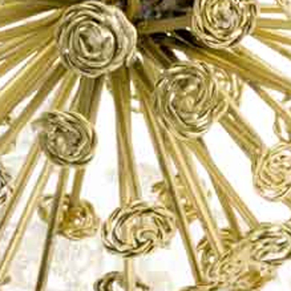 Set of Two Gold Cast Iron Decorative Spiky Sphere Tabletop Sculptures