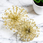 Set of Two Gold Cast Iron Decorative Spiky Sphere Tabletop Sculptures