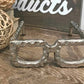 7" Silver Aluminum Textured Round Eyeglasses Tabletop Sculpture