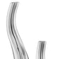Set of Two Aluminum Silver Wavy Floor Vases