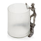 10" Silver And Glass Climbing Man Hurricane Candle Holder