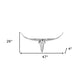 47" Silver Buffed Aluminum Long Horn Wall Sculpture