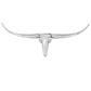 47" Silver Buffed Aluminum Long Horn Wall Sculpture
