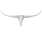 47" Silver Buffed Aluminum Long Horn Wall Sculpture
