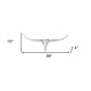 47" Silver Buffed Aluminum Long Horn Wall Sculpture
