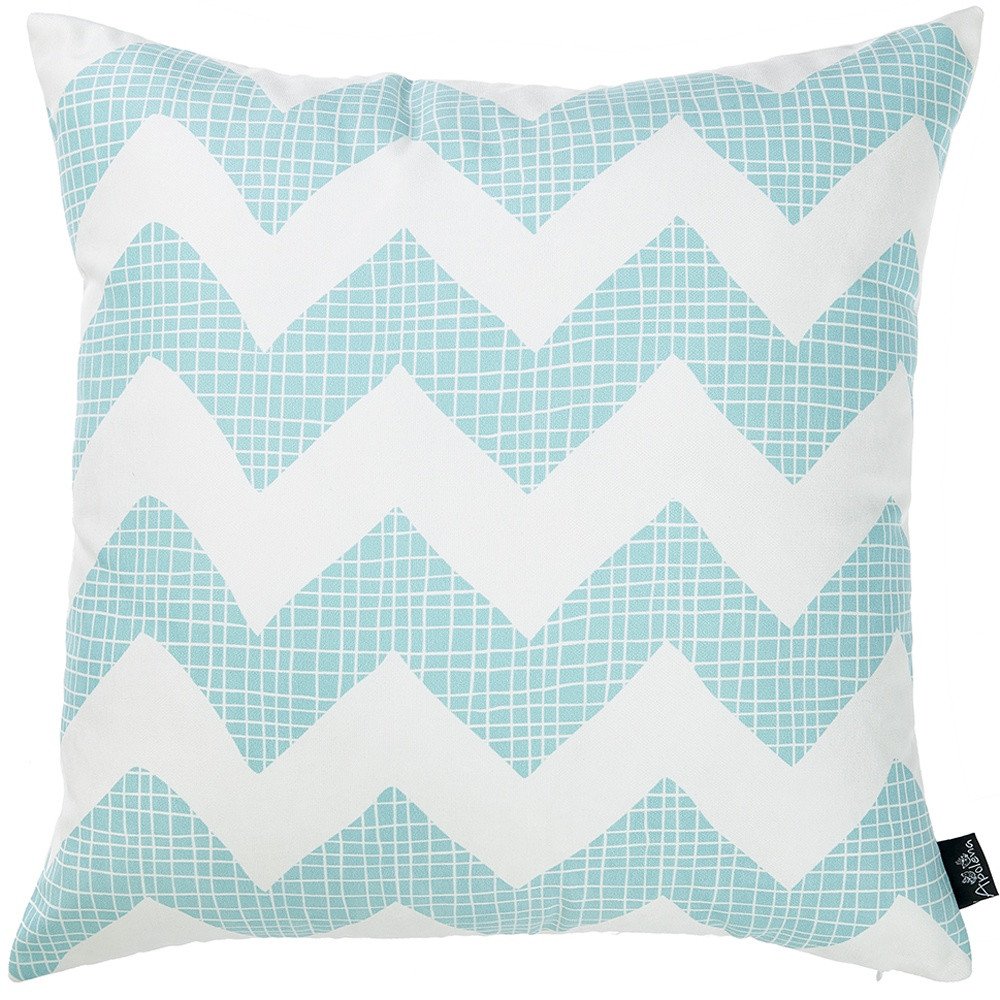 18" Aqua Fabric Throw Pillow Cover