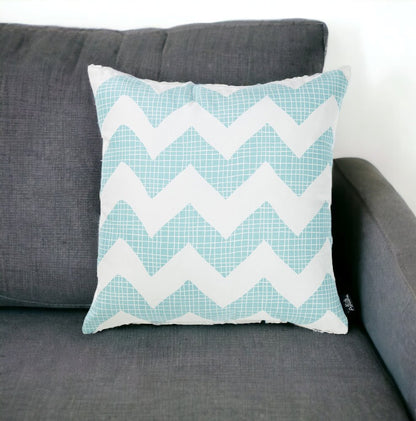 18" Aqua Fabric Throw Pillow Cover