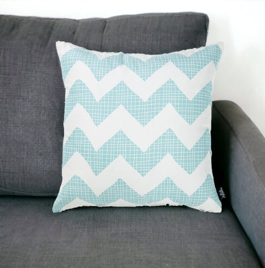 18" Aqua Fabric Throw Pillow Cover