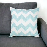 18" Aqua Fabric Throw Pillow Cover
