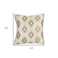 Set of Two 17" Brown And Ivory Fabric And Cotton Blend Throw Pillow Covers