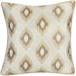 Set of Two 17" Brown And Ivory Fabric And Cotton Blend Throw Pillow Covers