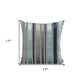 Set Of 2 Blue Variegated Stripe Decorative Pillow Covers