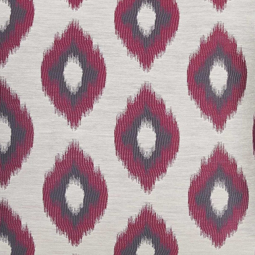 Set of Two Purple and Ivory Ikat Poly Cotton Blend Throw Pillow Cover