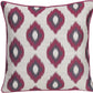 Set of Two Purple and Ivory Ikat Poly Cotton Blend Throw Pillow Cover