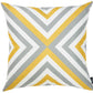 18" Gray and White Fabrc Throw Pillow Cover