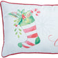 20" X 12" Red and White Christmas Snowflakes Polyester Pillow Cover