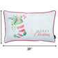20" X 12" Red and White Christmas Snowflakes Polyester Pillow Cover