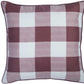 18" Red and White Plaid Throw Pillow Cover