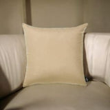Set Of 2 Light Beige Brushed Twill Decorative Throw Pillow Covers