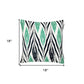 18" Black and Green Ikat Throw Pillow Cover