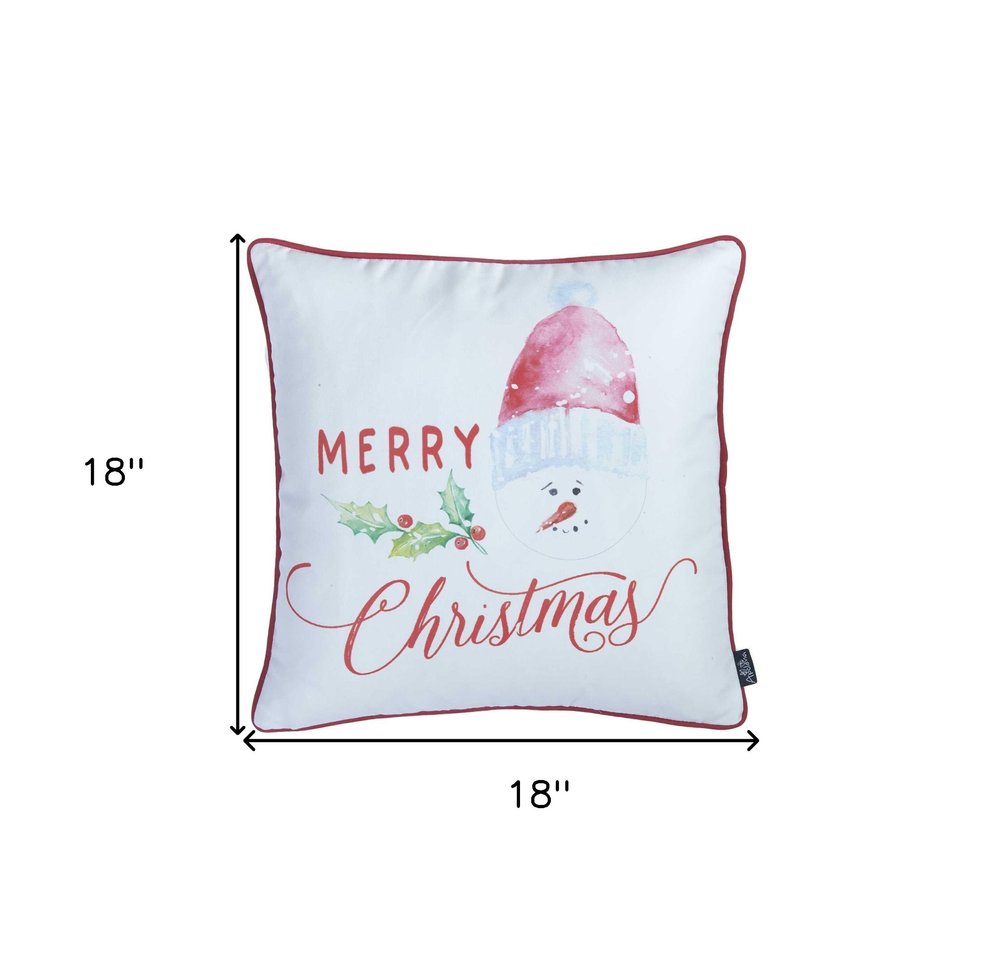 18"X18" Merry Christmas Printed Decorative Throw Pillow Cover