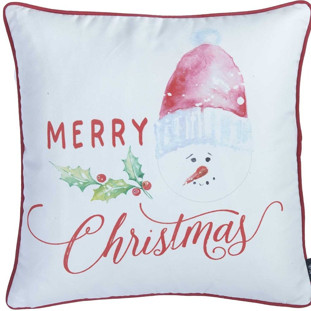 18"X18" Merry Christmas Printed Decorative Throw Pillow Cover