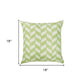 18" Green and White Geometric Throw Pillow Cover