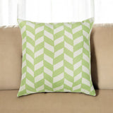 18" Green and White Geometric Throw Pillow Cover