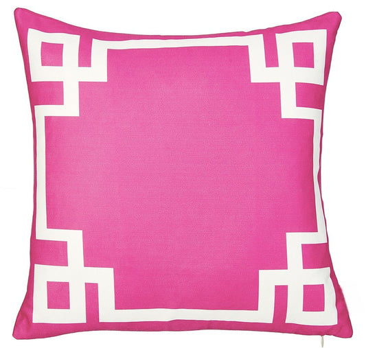 18" Pink and White Throw Pillow Cover