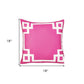 18" Pink and White Throw Pillow Cover