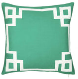 18" Green and White Geometric Throw Pillow Cover